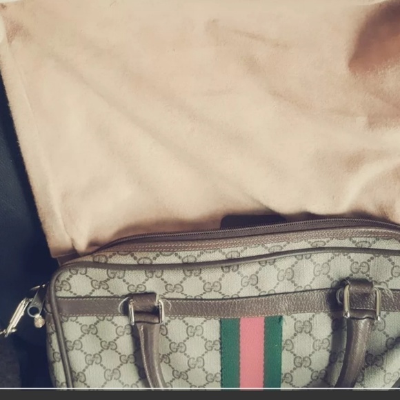 Gucci messenger vintage bag. Green red strips - Picture 2 of 8